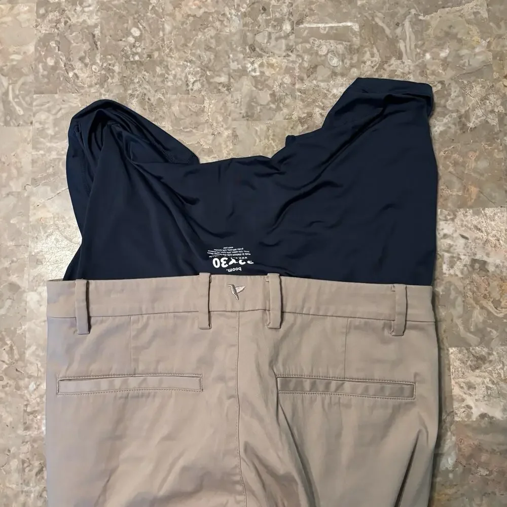 Birddogs Pants Mens 32x30 (Fits 32x28) Tan Lined Stretch Performance Chino Golf - Picture 14 of 14